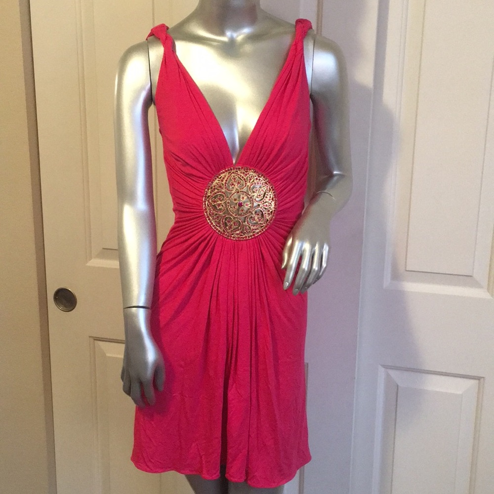 Sky hot pink jeweled dress 💕